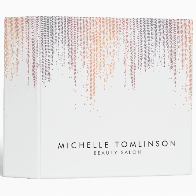 Luxe Colourful Confetti Rain Pattern Binder (Front/Spine)