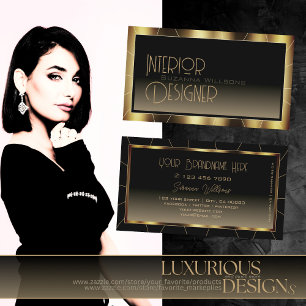 Luxe Dark Gold Frame Brown Gradient Professional Business Card