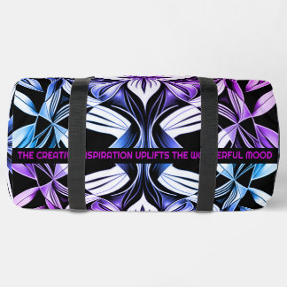 Luxe Deco Black Magenta White Duffle Bag