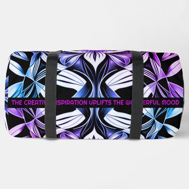 Luxe Deco Black Magenta White Duffle Bag (Bottom)