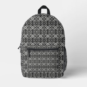 Luxe Deco Black & White Printed Backpack
