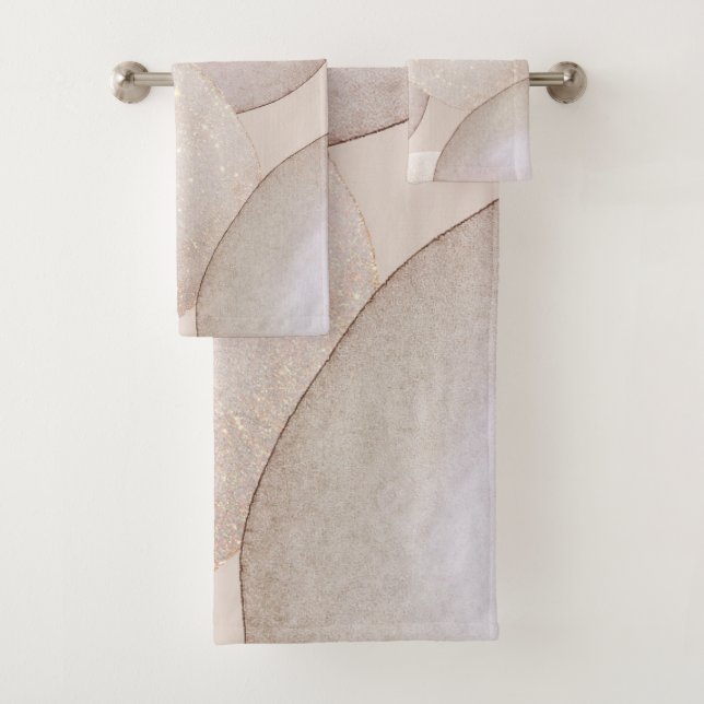 LUXE DESIGN NEUTRAL GOLD 2 BATHROOM TOWEL SET (Insitu)