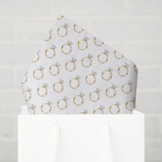 Luxe Diamond Ring Gold Engagement Wedding Tissue Paper