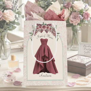 Luxe Dusty Rose Maid of Honour Personalized Bridal Medium Gift Bag