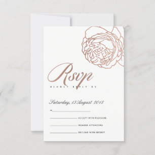 LUXE ÉLÉGANT ROSE PÂLE OR ROSE FLORAL RSVP
