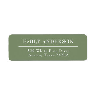 Luxe Elegant Sage Green White Adresse de retour