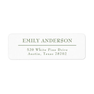 Luxe Elegant Sage Green White Adresse de retour 4
