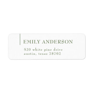 Luxe Elegant Sage Green White Adresse de retour 5