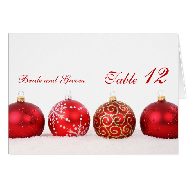 Luxe Elegant Winter Holiday Table carte numéro (Devant horizontal)