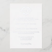 Luxe Elegant Wreath Monogram White Silve Wedding