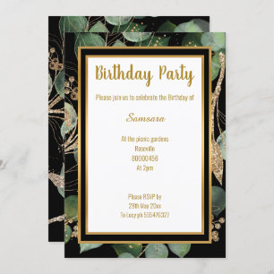 LUXE EUCALYPTUS BLACK GREEN SAGE 2 INVITATION