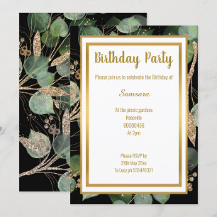 LUXE EUCALYPTUS BLACK SAGE GREEN SAGE  INVITATION