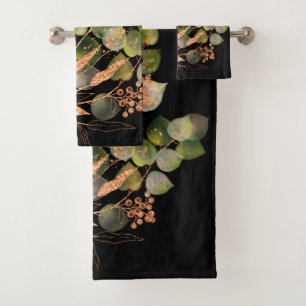 LUXE EUCALYPTUS BRANCH BATHROOM TOWEL SET