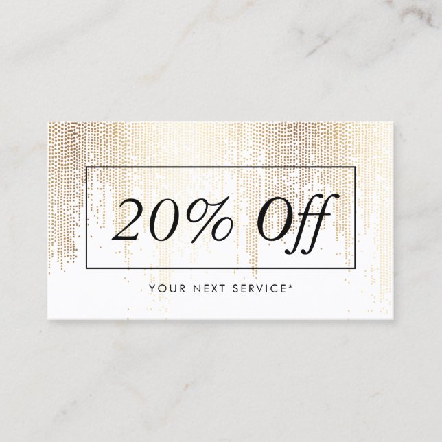 Luxe Faux Gold Confetti Motif Carte de réduction (Devant)