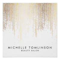 Luxe Faux Gold Confetti Rain Beauty Salon