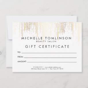 Luxe Faux Gold Confetti Rain Pattern Gift Card
