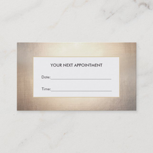 Luxe Faux Gold Foil Salon and Spa Appointment Card (Front)