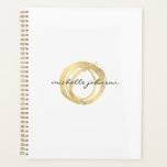 Luxe Faux Gold Painted Circle Appointment Book Planner<br><div class="desc">An organic painted circle in faux metallic gold becomes a luxe logo on this designer appointment book with the addition of your name or business name in a chic type treatment. Great for beauty salons, nail salons, wedding planners, event planners or personal use. Artwork and design by 1201AM, a boutique...</div>