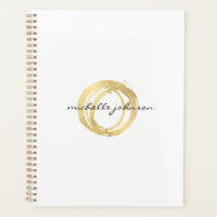 Luxe Faux Gold Painted Circle Appointment Book