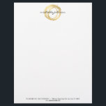 Luxe Faux Gold Painted Circle Designer Logo Letterhead<br><div class="desc">Coordinates with the Luxe Faux Gold Painted Circle Designer Logo Business Card Template by 1201AM. An organic painted circle in faux metallic gold becomes a luxe logo on this designer letterhead template with the addition of your name or business name in a chic type treatment. Elevate your brand with this...</div>