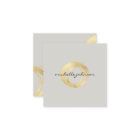 Luxe Faux Gold Painted Circle Designer Logo on Tan