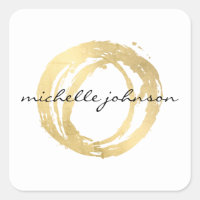 Luxe Faux Gold Painted Circle Designer Logo