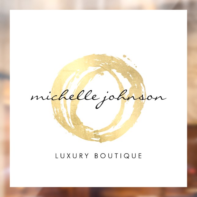 Luxe Faux Gold Painted Circle Designer Logo Window Cling (Sheet 2)