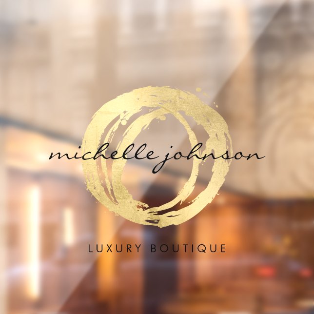 Luxe Faux Gold Painted Circle Transparent Window Cling (Sheet 2)