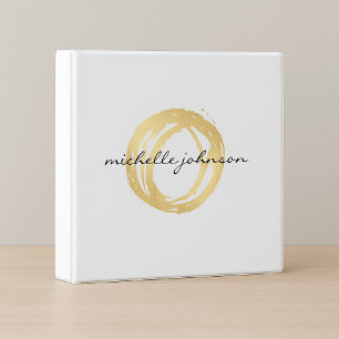 Luxe Faux Gold Peint Cercle Designer Classeur