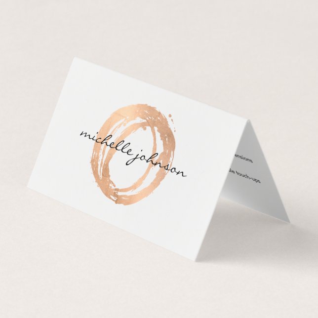 Luxe Faux Rose Gold Painted Circle Aftercare Card (Front)
