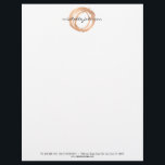 Luxe Faux Rose Gold Painted Circle Designer Logo Letterhead<br><div class="desc">An organic painted circle in faux metallic rose gold becomes a luxe logo on this designer letterhead template with the addition of your name or business name in a chic type treatment. Elevate your brand with this modern design sure to stand out in a crowd and leave a lasting impression....</div>