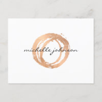 Luxe Faux Rose Gold Painted Circle Designer Logo
