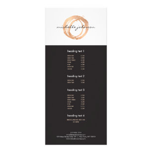 Luxe Faux Rose Gold Painted Circle Designer Logo Rack Card