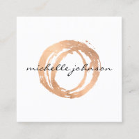 Luxe Faux Rose Gold Painted Circle Designer Logo