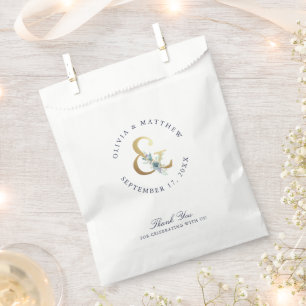 Luxe Floral Ampersand Wedding Thank You Favour Bag