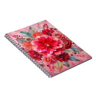 Luxe Floral Dream with Pastel Flowers & Abstract Notebook