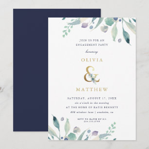 Luxe Floral Engagement Party Invitation