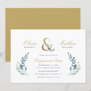 Luxe Floral Engagement Party Invitation