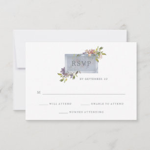 Luxe Floral   Moss Green Watercolor Wedding RSVP Card