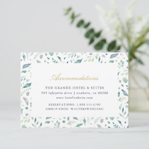 Luxe Floral Wedding Accommodations Enclosure Card