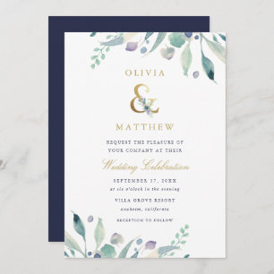 Luxe Floral Wedding Invitation