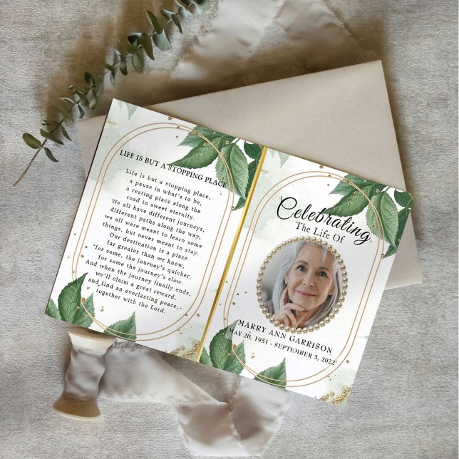 Luxe Foliage Gold Celebration of Life Programme (Créateur téléchargé)