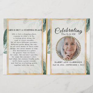 Luxe Foliage Gold Celebration of Life Programme