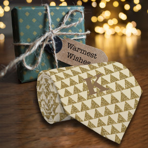 Luxe Geometric Glitter Triangle Personalize Name Tie