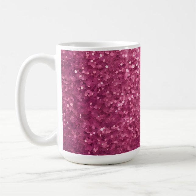 Luxe Glam Pink Glitter  Coffee Mug (Left)