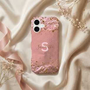 Luxe Glam Rose Gold Foil Glitterie chic élégant