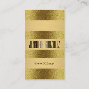 Luxe Gold and Gold Metallic Brush Stripes Business Card