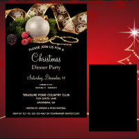 Luxe Gold Black Silver Xmas Ornaments Dinner Party