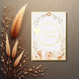 Luxe gold Botanical rustic Wedding Foil Invitation