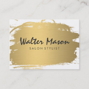 Luxe Gold Brushed Modern Text Business Card